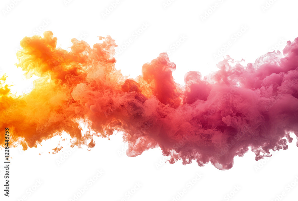 Fototapeta premium Colorful Smoke Cloud on Transparent Background