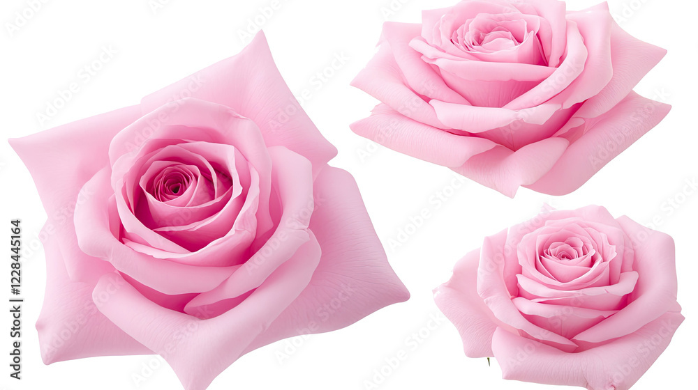 Fototapeta premium Pink Roses on Transparent Background Generative AI