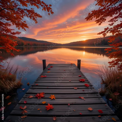 sunset over the lake