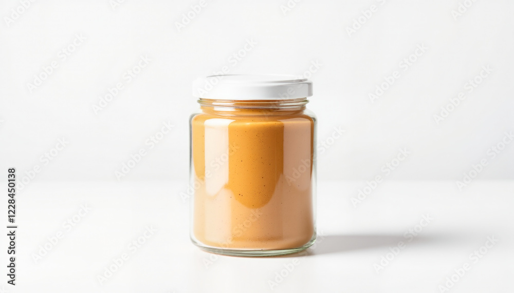 Peanut butter jar on white background Peanut butter jar on white background