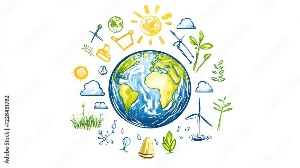 Naklejka premium Global sustainability eco-friendly solutions
