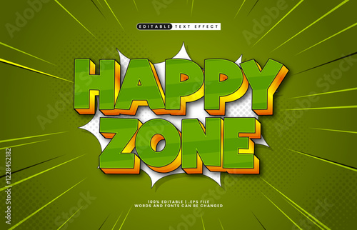 happy zone editable text effect with a game and play text style