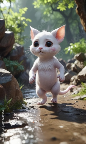 Clumsy little creature trips and falls with a pitiful mew , kitten, accident-prone, uncoordinated