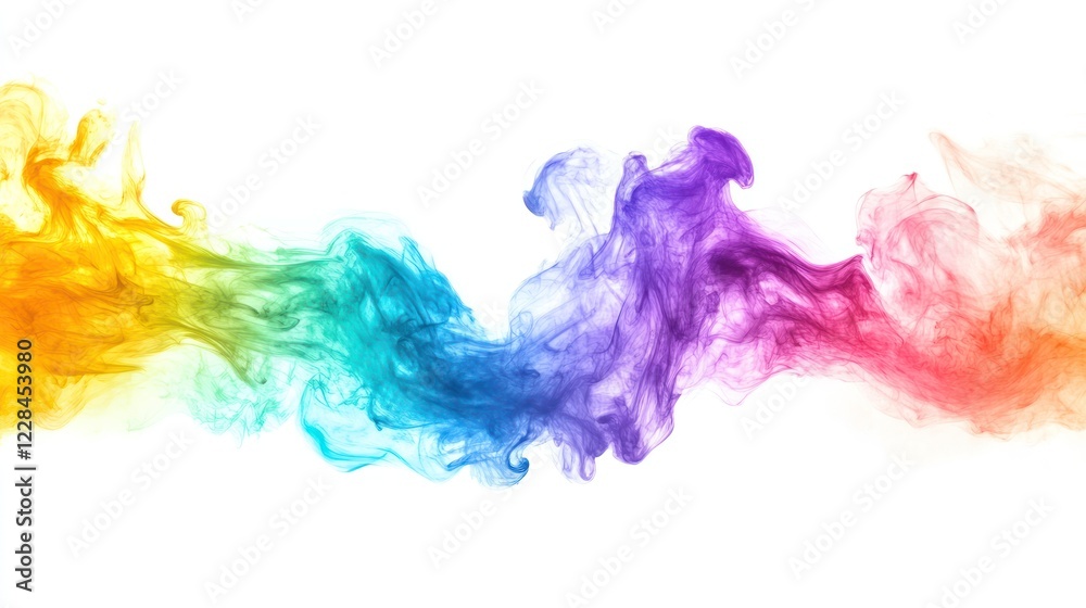 Obraz premium Rainbow smoke swirls studio backdrop design