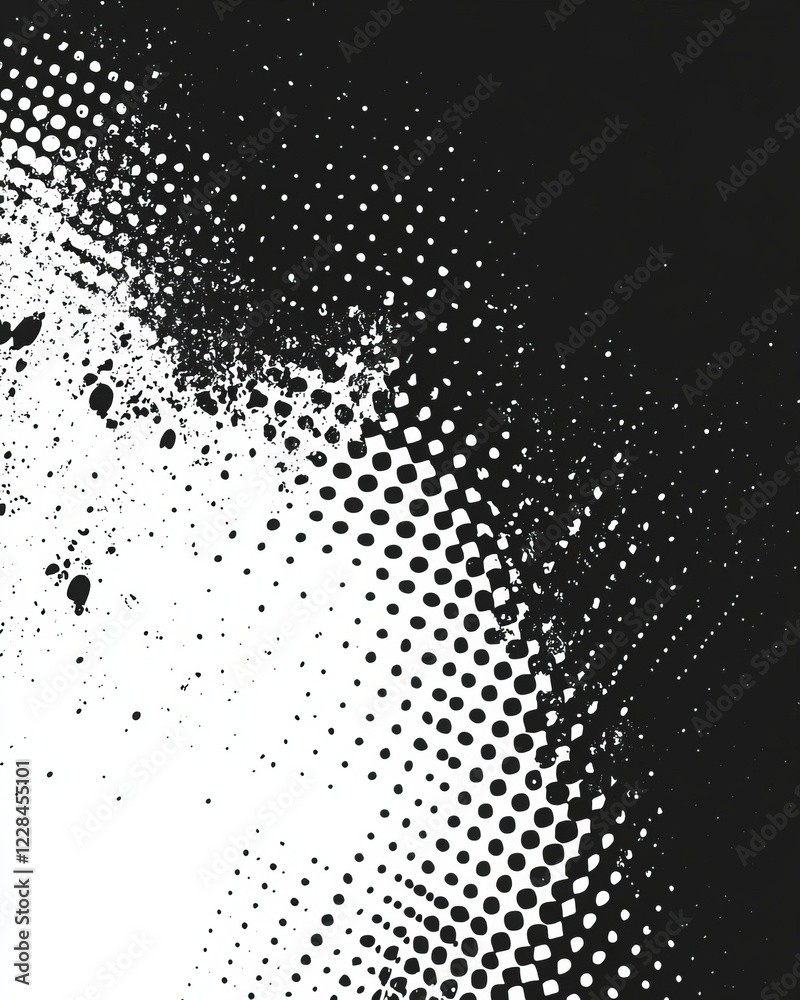Abstract monochrome halftone background with delicate splatter design Abstract monochrome halftone background with delicate splatter design