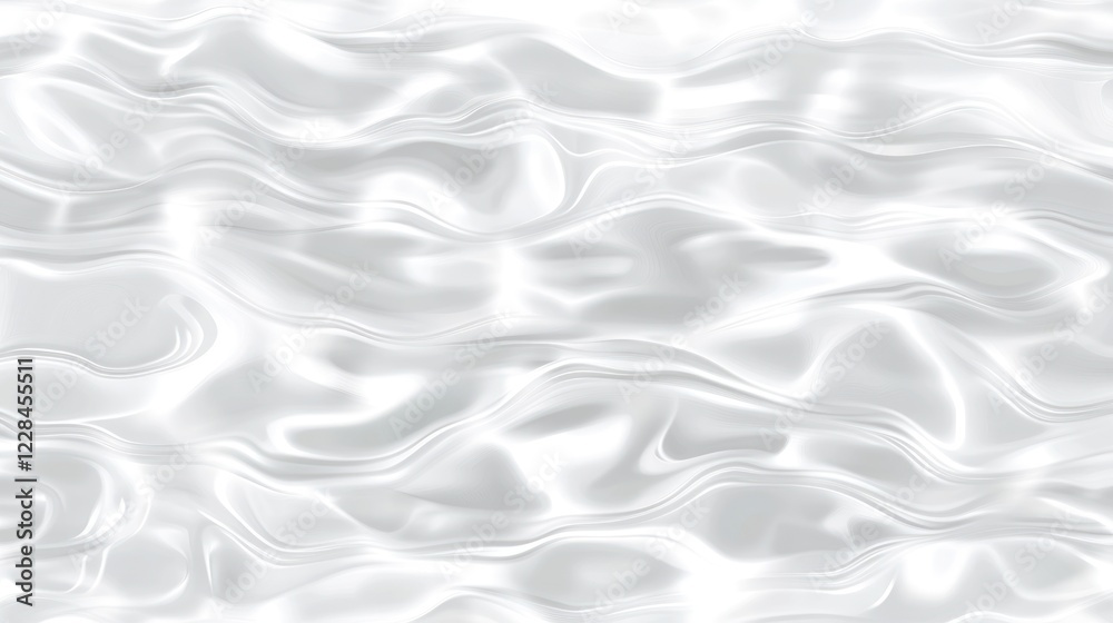 Fototapeta premium White liquid swirls background texture, digital abstract art, website design