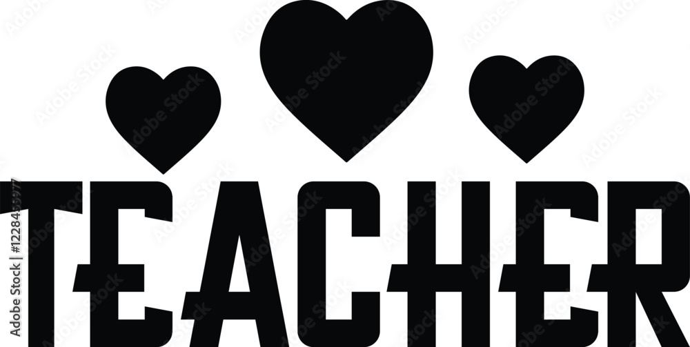 Teacher typography clip art design on plain white transparent isolated background for card, shirt, hoodie, sweatshirt, apparel, tag, mug, icon, poster or badge Teacher typography clip art design on plain white transparent isolated background for card, shirt, hoodie, sweatshirt, apparel, tag, mug, icon, poster or badge