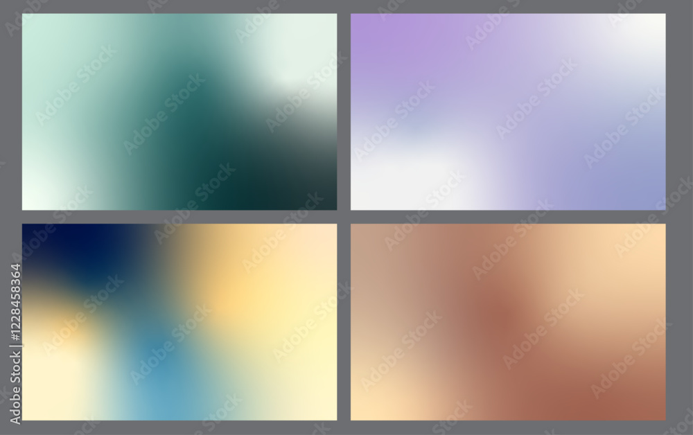 Fototapeta premium set of backgrounds, gradient wallpaper, green blue purple gold