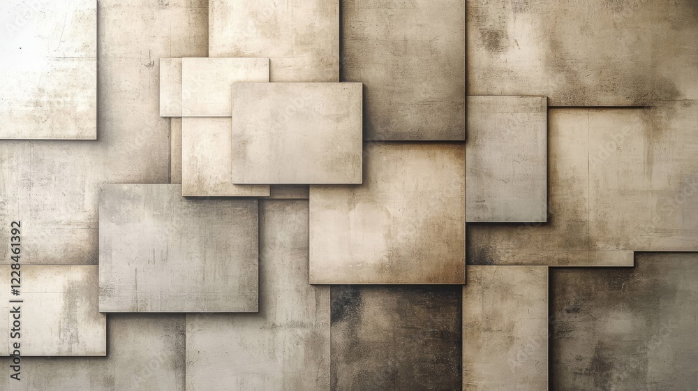 Abstract Beige and Brown Rectangular Panel Composition Abstract Beige and Brown Rectangular Panel Composition