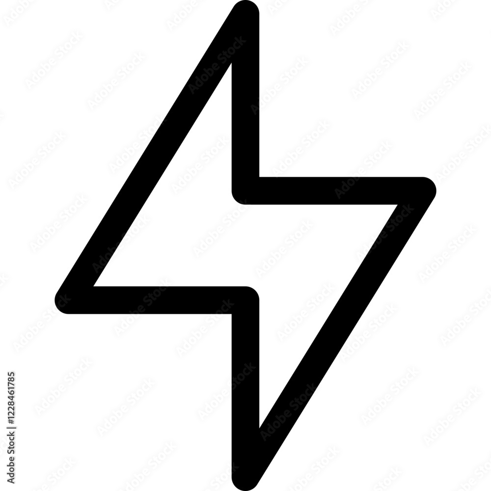 Thunder line icon, flat style vector illustration Thunder line icon, flat style vector illustration
