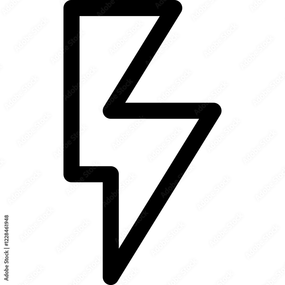 Thunder line icon, flat style vector illustration Thunder line icon, flat style vector illustration