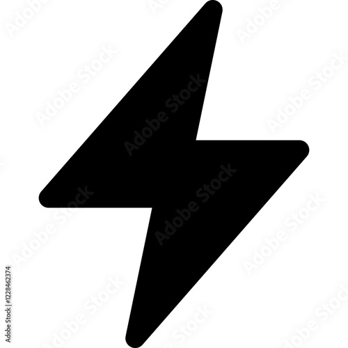 Thunder glyph icon, flat style vector illustration