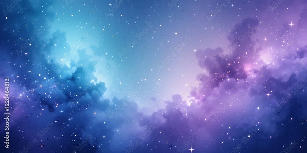 Fototapeta premium Celestial Cloudscape A Night Sky Of Stars And Nebulae