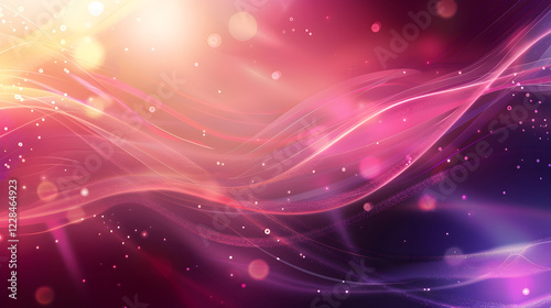 A vibrant abstract background with flowing waves and soft bokeh lights in pink and purple hues.