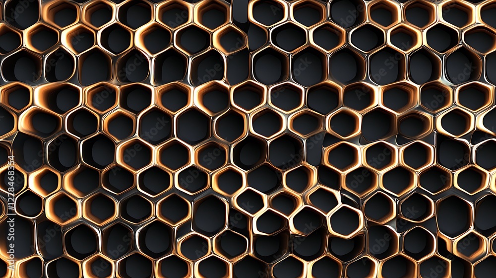 Abstract Gold Honeycomb Pattern Background Design Abstract Gold Honeycomb Pattern Background Design
