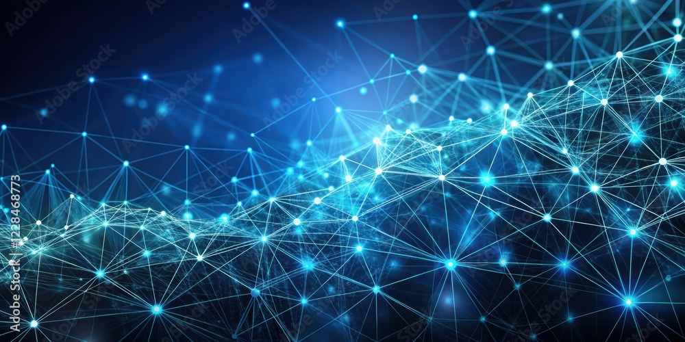 Obraz premium Abstract background with interconnected technology particles in a mesh pattern, technology, abstract, particles, mesh