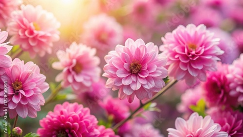 Pink flowers in full bloom creating a beautiful natural background ,  pink, flowers, blooming, vibrant, colorful, nature