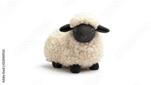 sheep toy isolated on white. Baby products isolated on white. Photo realistic photo photo