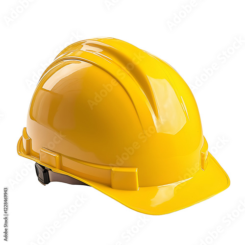 A yellow construction helmet, cut out. Isolated on transparent or white background