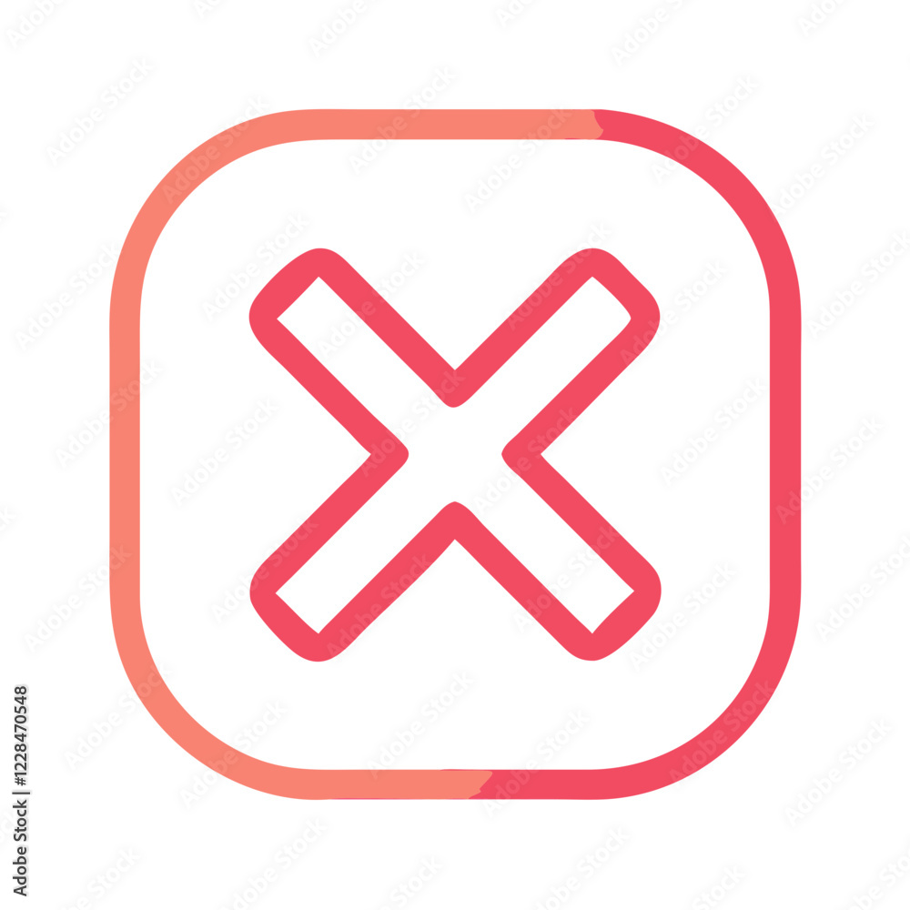 Fototapeta premium Cross (X) Icon - vector