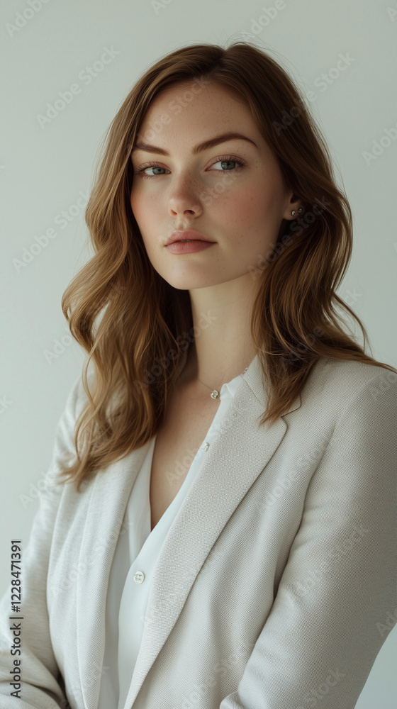 close-up of a well-dressed female model of an office worker. ai generated close-up of a well-dressed female model of an office worker. ai generated