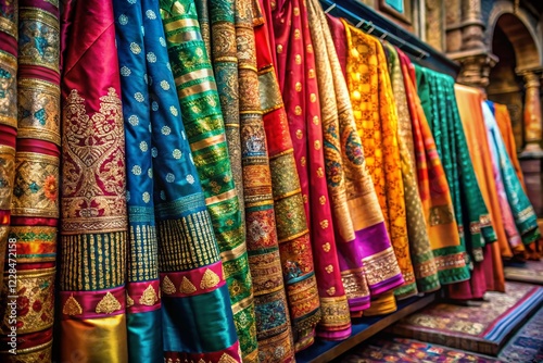 Vibrant Indian Sarees: A Tapestry of Textile Designs photo