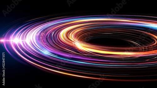 Whimsical abstract swirl patterns with dynamic brushwork, glowing neon colors, perfect for digital art, music-themed projects, or futuristic aesthetics