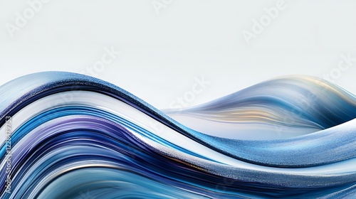 Abstract Blue Swirling Wave Design Art