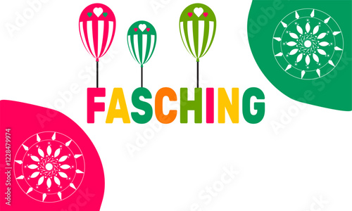  Fasching. This holiday-themed design is perfect for backgrounds, banners, greeting cards, posters with text inscription, Classic social media posts.