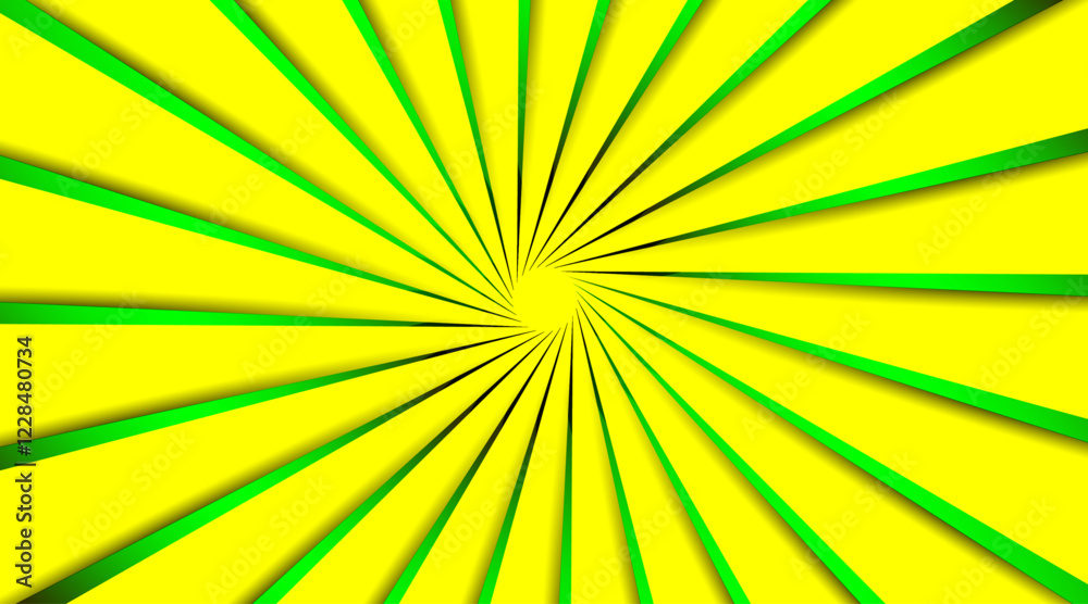 Floral shape abstract background | Sun shining ray modern vector background with shadow and line for multi usage | New minimal background with green, yellow colour for banner, blog, decorative usage