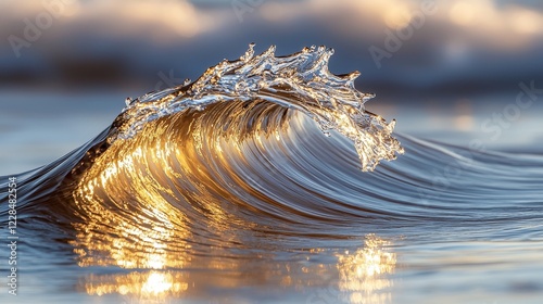 Close-up of a tumultuous sea surface, powerful waves crashing and swirling with intense deep flows, evoking nature's raw energy and danger