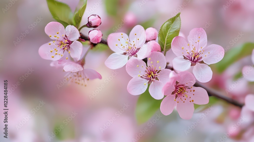 Obraz premium The vibrant colors and sweet scent of blooming flowers in spring, feeling of hope and rebirth, pastel colors, soft focus.