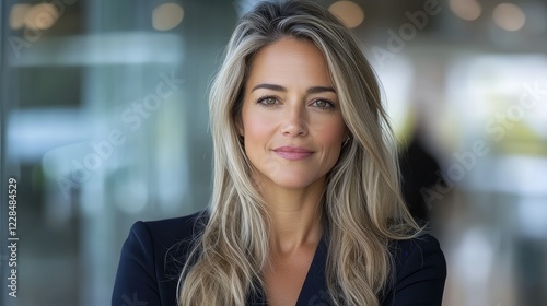 Wallpaper Mural Empowered Business Woman in a Modern Office Setting Embracing Technology and Happiness Through Innovation and Professional Growth Torontodigital.ca