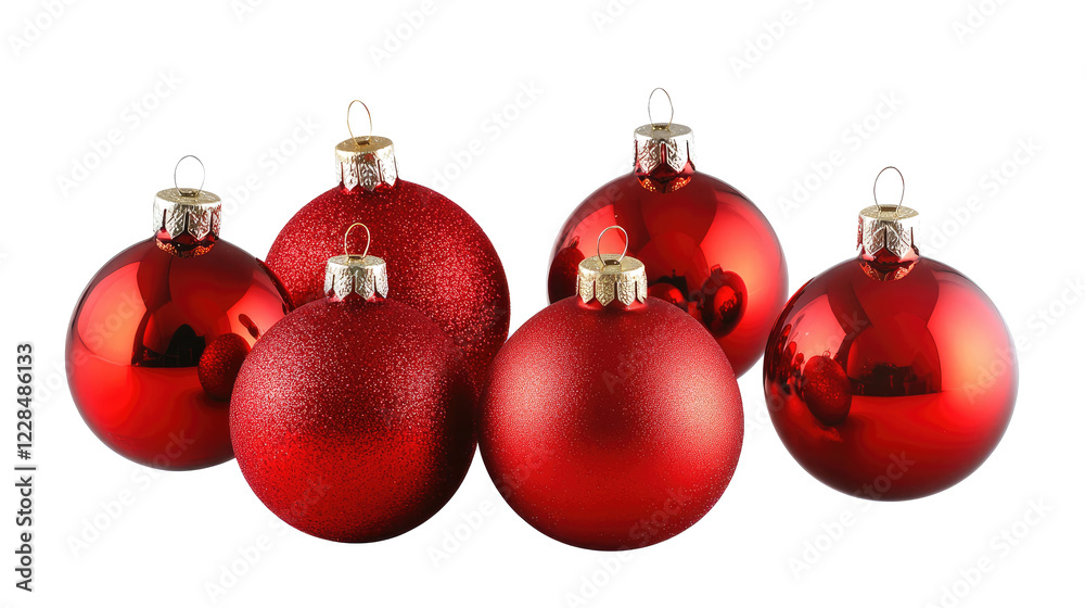 Decorative Shiny Red Christmas Bauble Collection Generative AI Decorative Shiny Red Christmas Bauble Collection Generative AI