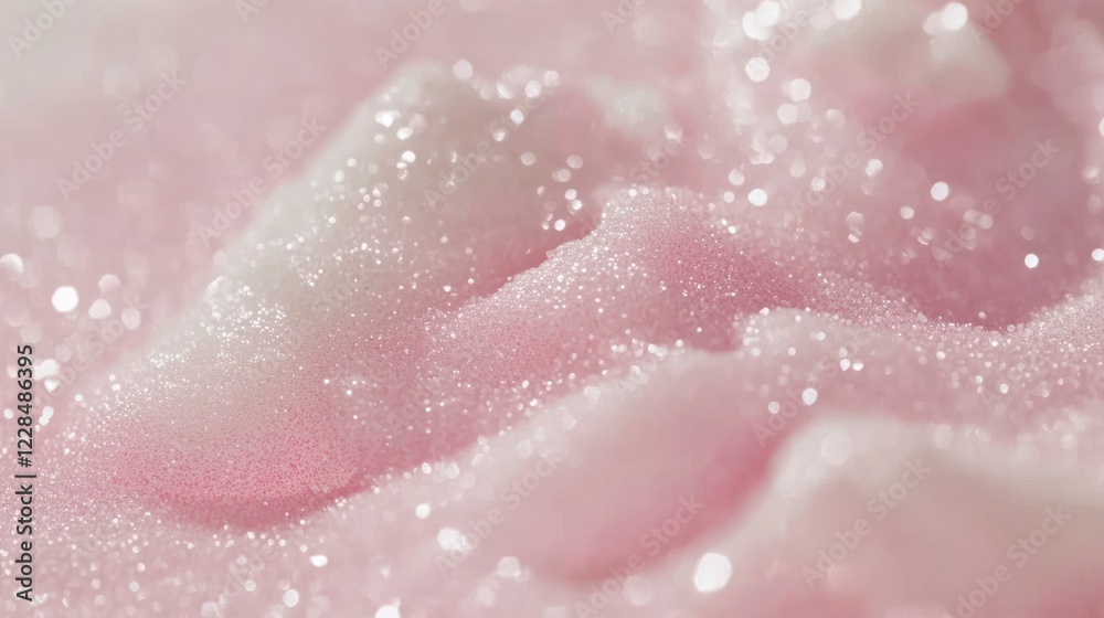 Fototapeta premium Pink and White Sparkling Foam Texture