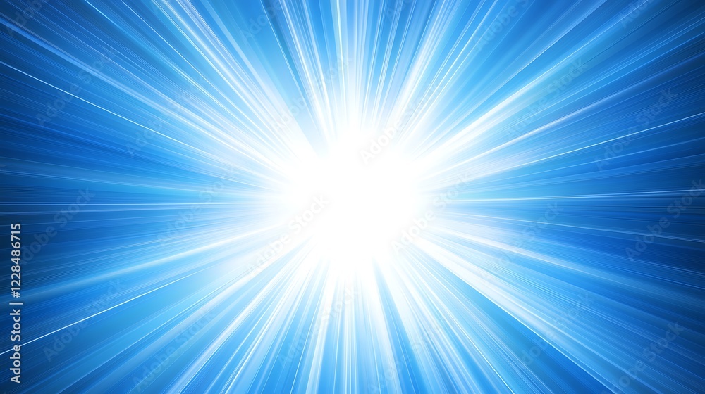 Abstract Blue Light Rays Radiating From Center Abstract Blue Light Rays Radiating From Center