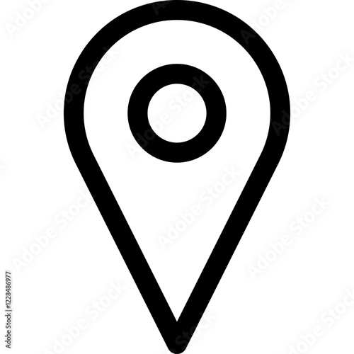Location pin line icon, flat style vector illustration