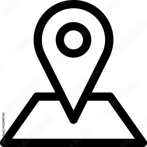 Location pin line icon, flat style vector illustration