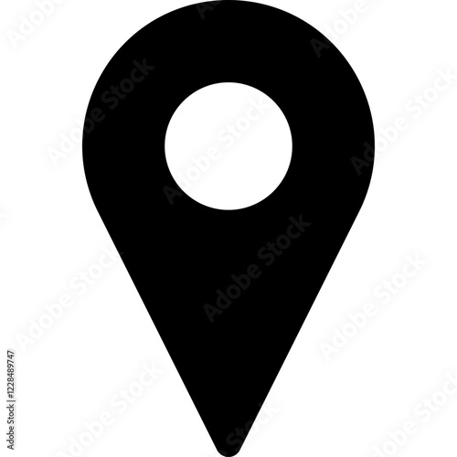Location pin glyph icon, flat style vector illustration