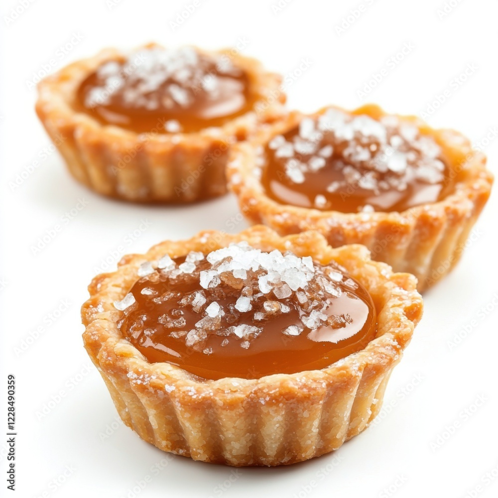 Mini tarts filled with caramel and topped Mini tarts filled with caramel and topped