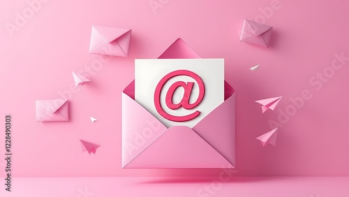 Cartoon read mail, open mail, 3d rendering.
