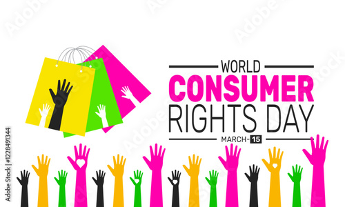 World Consumer Rights Dayy is Celebrated in March. This holiday-themed design is perfect for backgrounds, banners, greeting cards, posters with text inscription, Classic social media posts.Vector