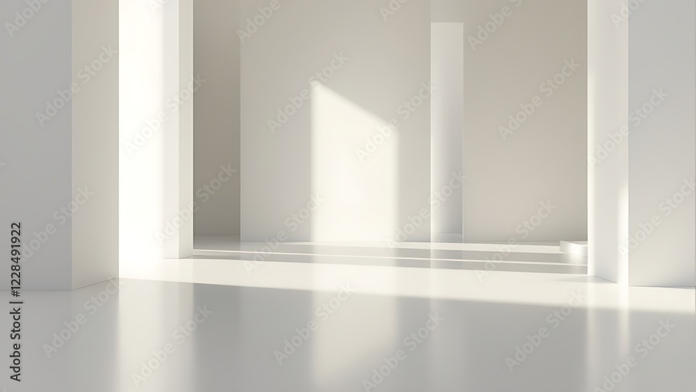 Fototapeta premium White abstract architecture background, 3d rendering.