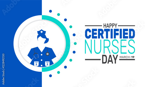 Happy Certified Nurses Day is  Celebrated in March. This holiday-themed design is perfect for backgrounds, banners, greeting cards, posters with text inscription, Classic social media posts. 