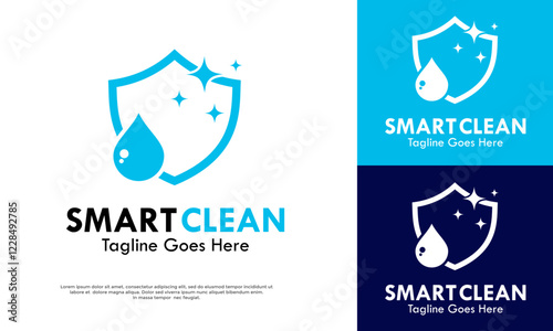 Smart cleaning design logo template illustration