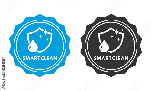 Smart cleaning design logo template illustration