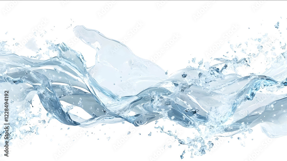 Detailed water splash dynamic wave patterns light blue and transparent water splashing and flowing clear water droplets highresolution photorealistic realistic water s Detailed water splash dynamic wave patterns light blue and transparent water splashing and flowing clear water droplets highresolution photorealistic realistic water s