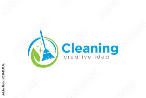 Creative Cleaning Concept Logo Design Template