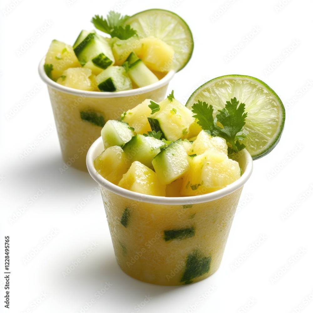 Pineapple chunks tossed with lime