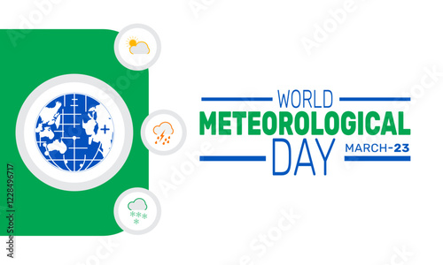 World Meteorological Day  is celebrated in March. This holiday-themed design is perfect for backgrounds, banners, greeting cards, posters with text inscription, Classic social media posts.
